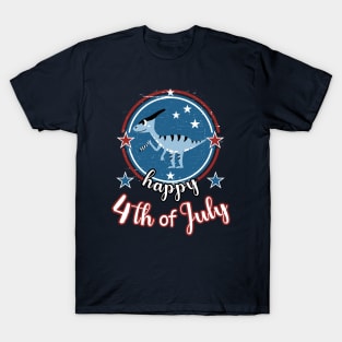 Happy 4th of July with Cute Dinosaur For Kids T-Shirt